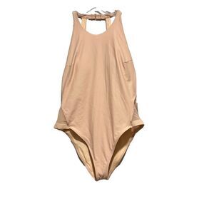 NWT Pacsun Women's One Piece Swimsuit  Adobe Cream Back Straps  Large